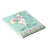 Cute Blue Happy cartoon bunny Notitieblok (Schuin)