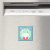 Cute blue Happy-oosterse bunny magnet (Insitu (Vaatwasser))