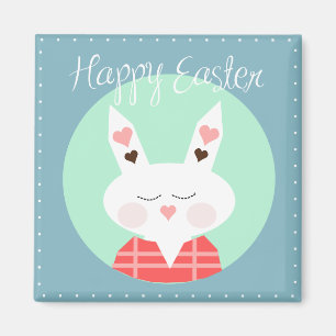Cute blue Happy-oosterse bunny magnet