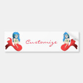 Cute Blue-haring Mermaid Thunder_Cove Bumpersticker (Voorkant)