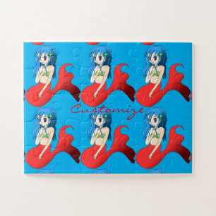 Cute Blue-haring Mermaid Thunder_Cove Legpuzzel