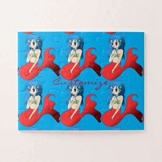 Cute Blue-haring Mermaid Thunder_Cove Legpuzzel (Horizontaal)