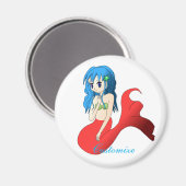 Cute Blue-haring Mermaid Thunder_Cove Magneet (Voorkant / Achterkant)