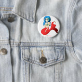 Cute Blue-haring Mermaid Thunder_Cove Ronde Button 5,7 Cm (In situ)