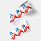 Cute Blue-haring Mermaid Thunder_Cove Satijnen Lint (Achterkant)