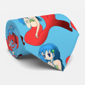 Cute Blue-haring Mermaid Thunder_Cove Stropdas (Opgerold)