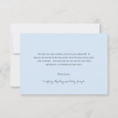 Cute Blue Heart Boy Baby shower Bedankkaart (Achterkant)