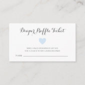 Cute Blue Heart Diaper Raffle Boy Baby shower Informatiekaartje (Voorkant)
