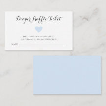 Cute Blue Heart Diaper Raffle Boy Baby shower