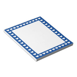 Cute Blue Heart Lijst Pattern Notitieblok