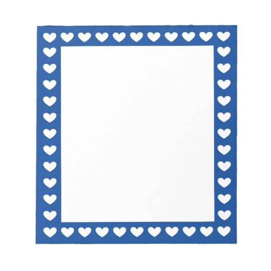 Cute Blue Heart Lijst Pattern Notitieblok (Voorkant)