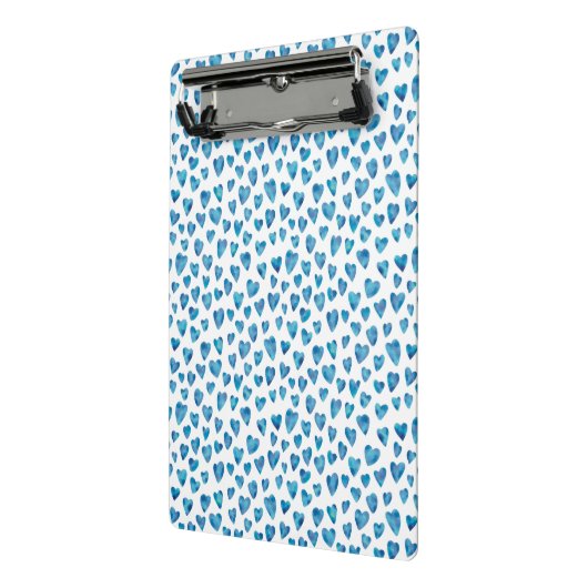 Cute Blue Heart Mini Clipboard Mini Klembord (Angled2)