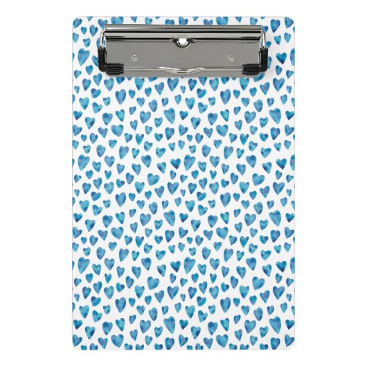 Cute Blue Heart Mini Clipboard Mini Klembord (Voorkant)