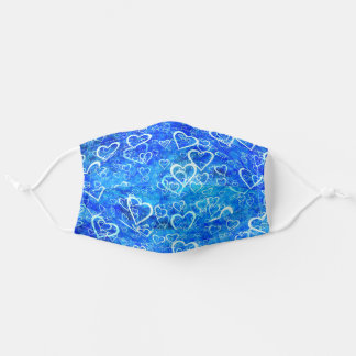 Cute Blue Heart Pattern Stoffen Mondkapje