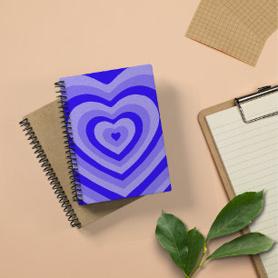 Cute Blue Heart Spiral Notitieboek