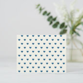Cute Blue Hearts Patroon Briefkaart (Staand voorkant)