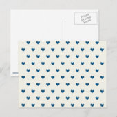 Cute Blue Hearts Patroon Briefkaart (Voorkant / Achterkant)