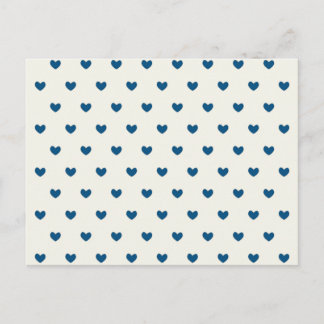 Cute Blue Hearts Patroon Briefkaart