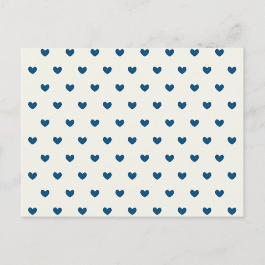 Cute Blue Hearts Patroon Briefkaart (Voorkant)