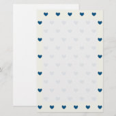 Cute Blue Hearts Patroon Briefpapier (Voorkant / Achterkant)