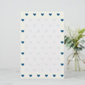 Cute Blue Hearts Patroon Briefpapier (Staand voorkant)