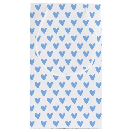 Cute Blue Hearts Patroon Klein Cadeauzakje (Achterkant)