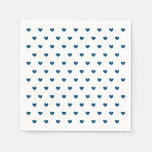 Cute Blue Hearts Patroon Servet