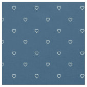 Cute Blue Hearts Patroon Stof (Close Up)