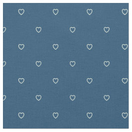Cute Blue Hearts Patroon Stof