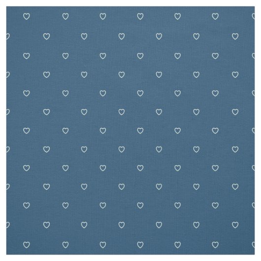 Cute Blue Hearts Patroon Stof (Swatch)