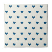 Cute Blue Hearts Patroon Tegeltje (Voorkant)