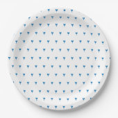 Cute Blue Hearts Pattern Party Paper Bord (Voorkant)