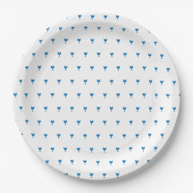 Cute Blue Hearts Pattern Party Paper Bord