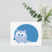 Cute Blue Hedegel Briefkaart (Staand voorkant)