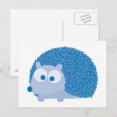 Cute Blue Hedegel Briefkaart (Voorkant / Achterkant)