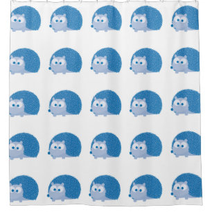 Cute Blue Hedegel Douchegordijn