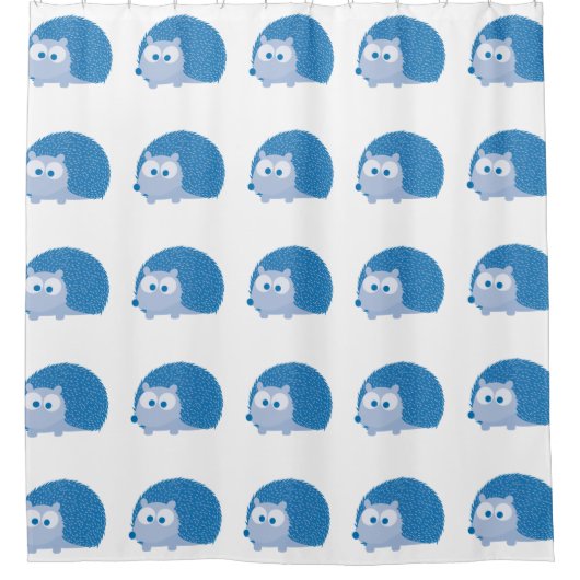 Cute Blue Hedegel Douchegordijn (Voorkant)