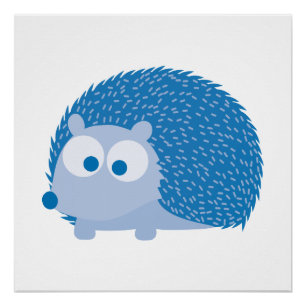 Cute Blue Hedegel Perfect Poster