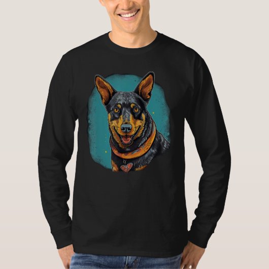 Cute Blue Heeler Dog on Australian Cattle Dog 2 T-shirt (Voorkant)