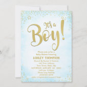 Cute Blue Het is een Baby shower-uitnodiging voor  Kaart (Voorkant)