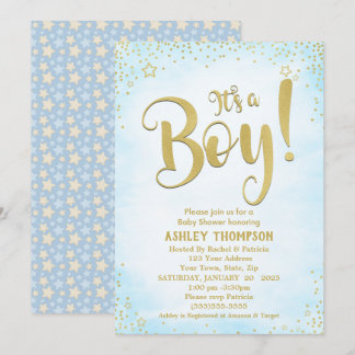 Cute Blue Het is een Baby shower-uitnodiging voor  Kaart