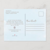 Cute Blue Het is een jongen  Baby Carriage Classic Uitnodiging Briefkaart (Achterkant)