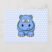 Cute Blue Hippo Briefkaart (Voorkant)