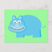 Cute Blue Hippo Briefkaart (Voorkant)