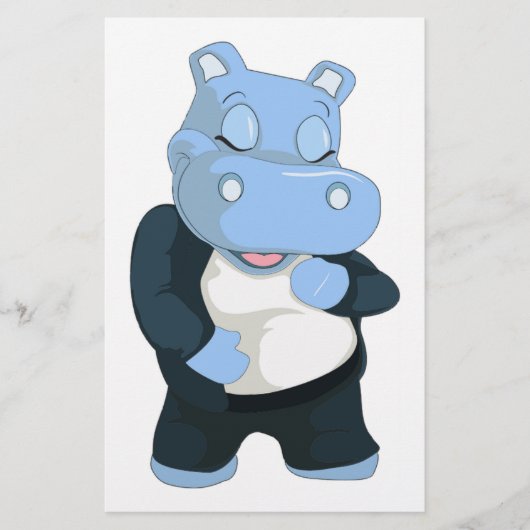 CUTE BLUE HIPPO BRIEFPAPIER (Voorkant)