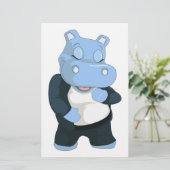 CUTE BLUE HIPPO BRIEFPAPIER (Staand voorkant)