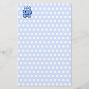 Cute Blue Hippo Briefpapier