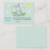 Cute Blue Hippo Diaper Raffle Tickets (Voorkant / Achterkant)