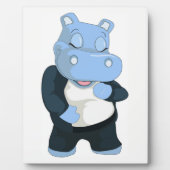 CUTE BLUE HIPPO FOTOPLAAT (Voorkant)