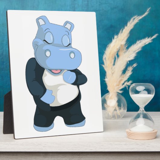 CUTE BLUE HIPPO FOTOPLAAT (Zijkant)